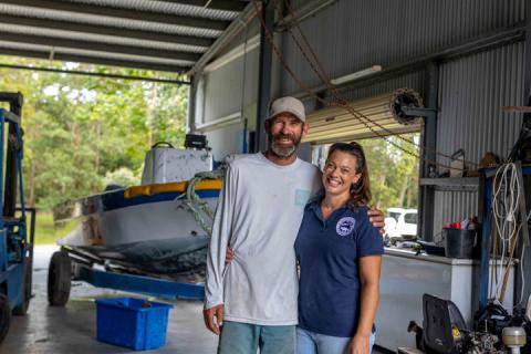 Far North Queensland commercial fisher operators Chris and Kim Bolton